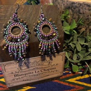 Handmade beaded earrings from Guatemala.